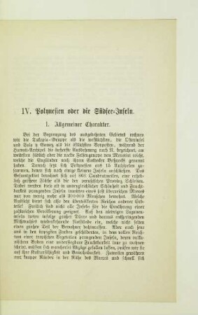 IV. Polynesien oder die Südsee-Inseln
