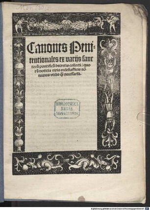 Canones penitentiales, ex variis Sancotrum pontificum decretis collecti