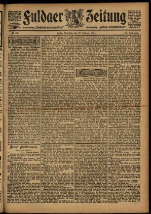 Erste Ausgabe vom Samstag, den 27. Februar 1904.