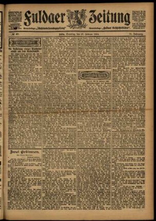 Erste Ausgabe vom Samstag, den 27. Februar 1904.