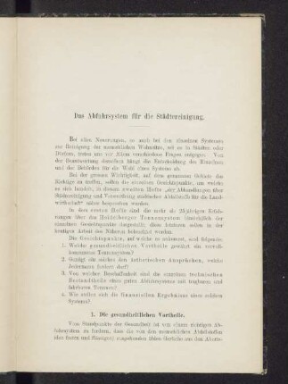 1. Die gesundheitlichen Vortheile.