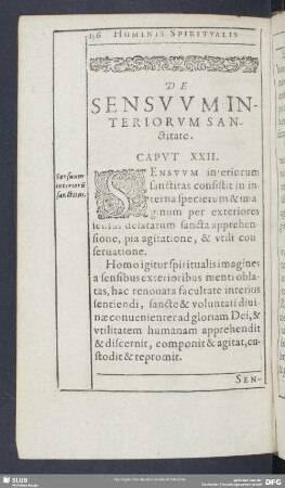 De Sensuum Interiorum Sanctitate. Caput XXII.