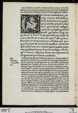 Augustini Dati senenssis isagigicus libellus ...