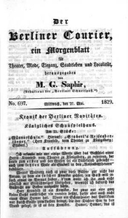 No. 697., Mittwoch, den 27. Mai 1829