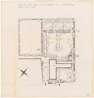 Garten am Postgebäude, Perleberg: Lageplan mit Gartenplan 1:200