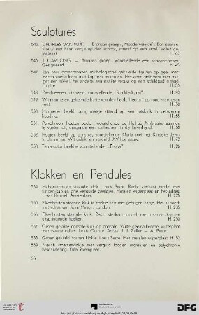 Klokken en pendules (Nr. 554-572)