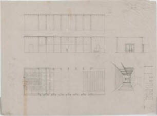 Grund, Peter; Berlin - Charlottenburg; Deutsches Opernhaus - Grundriss; Schnitte; Innenraumperspektive