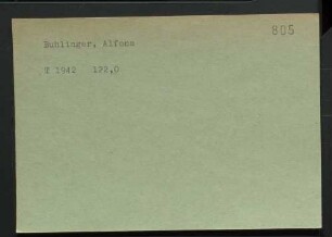 Buhlinger, Alfons