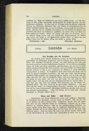Hörer und Täter - nicht Redner!