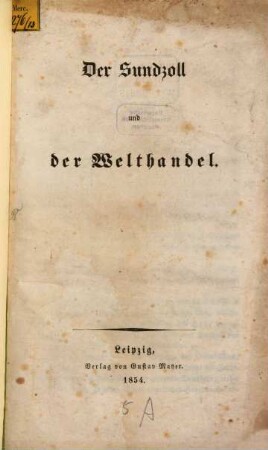 Der Sundzoll und der Welthandel