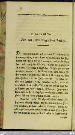 Sechster Abschnitt. Von den zusammengesetzten Farben