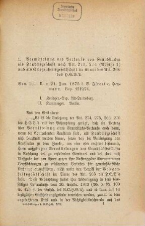 Entscheidungen des Reichs-Oberhandelsgerichts, 16. 1875