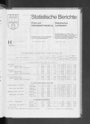 Der Seeverkehr des Hamburger Hafens im Juli 1972 : Lfd. Nr. 46