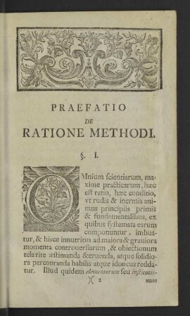 Praefatio de Ratione Methodi.