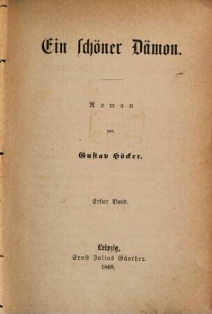 Ein schöner Dämon : Roman, 1