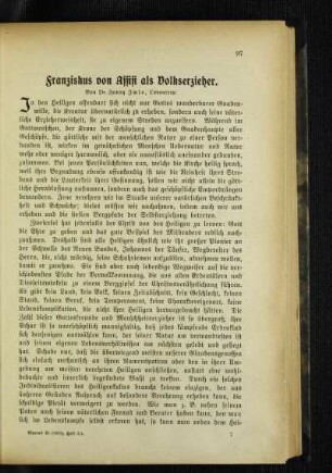 Franziskus von Assisi als Volkserzieher