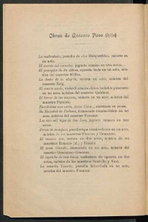 Obras de Antonio Paso (hijo)