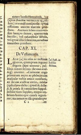 Cap. XI. De Vestimentis. - Cap. XV. De Moribus.