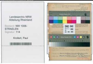 Entnazifizierung Paul Krollert , geb. 11.04.1903 (Lehrer)