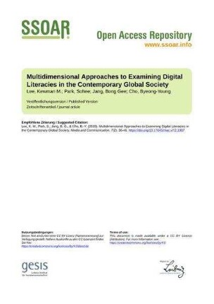 Multidimensional Approaches to Examining Digital Literacies in the Contemporary Global Society