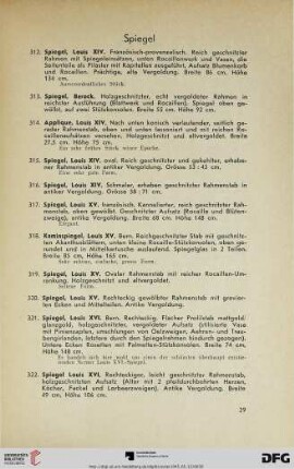 [Spiegel, Pendulen, Porzellan] (Nr. 312-361)