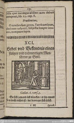 XCI. Gebet und Bekentniß eines stolzen und ruhmretigen Menschens zu gott