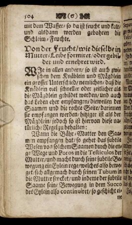 Von der Frucht / wie dieselbe in Mutter-Leibe formiret / oder gebildet und ernehret wird - Von unterschiedlichen Zeichen / welche aus starcker Einbildung der Frucht schwangerer Weiber eingedrucket werden