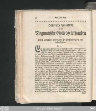 Historische Einleitung in die Dogmatische Gottesgelersamkeit von ihrem Ursprung und ihrer Beschaffenheit bis auf unsere Zeiten.