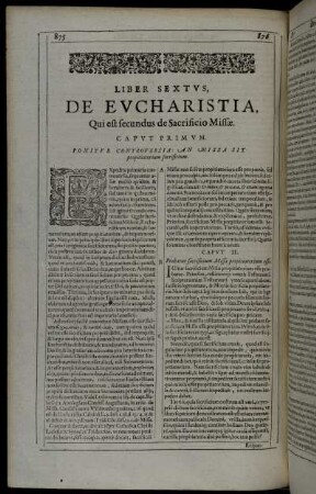 Liber Sextus. De Eucharistia, Qui est secundus de Sacrificio Missæ.