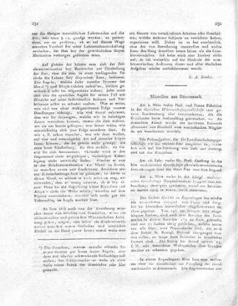 Miscellen aus Dännemark.