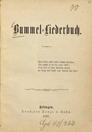 Bummel-Liederbuch