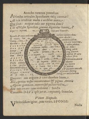 Annulus veterum pronubus.