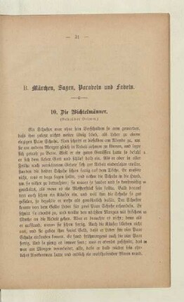 B. Märchen, Sagen, Parabeln und Fabeln