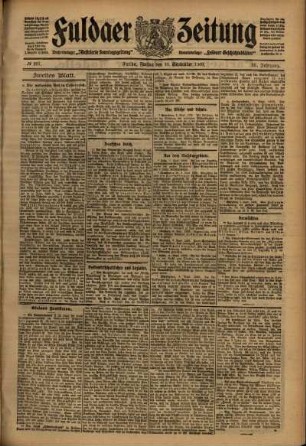 Zweite Ausgabe vom Freitag, den 10. September 1909.