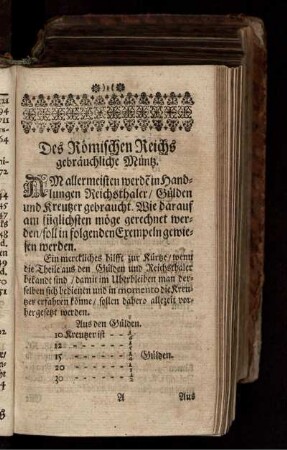 Des Römischen Reichs gebräuchliche Müntz