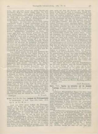 465-466 [Rezension] Kraus, Franz Xaver, Lehrbuch der Kirchengeschichte für Studierende. 2. Aufl