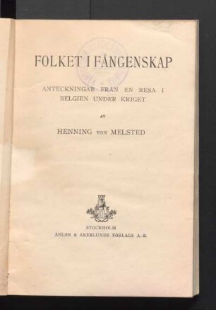 Folket i fångenskap : anteckningar från en resa i Belgien under kriget