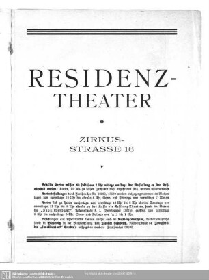 Residenz-Theater, Zirkus-Strasse 16