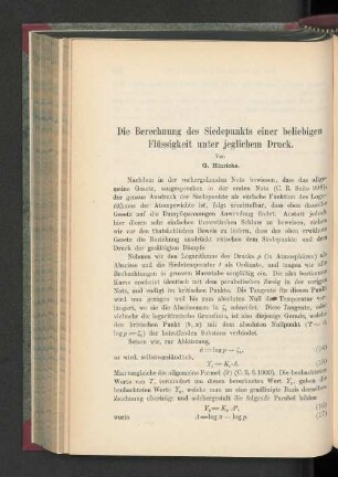 Die Berechnung des Siedepunkts einer beliebigen Flüssigkeit unter jeglichem Druck.