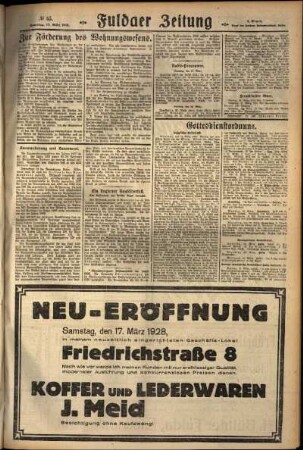 Zweite Ausgabe vom Samstag, den 17. März 1928.