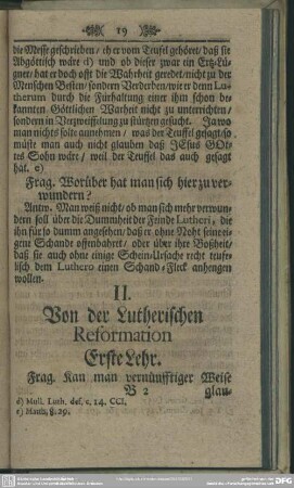 II. Von der Lutherischen Reformation