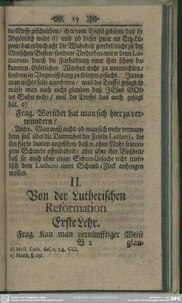 II. Von der Lutherischen Reformation