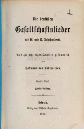 Die deutschen Gesellschaftslieder des 16. und 17. Jahrhunderts, 2