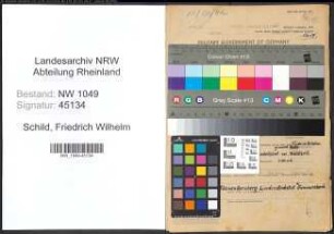 Entnazifizierung Friedrich Wilhelm Schild , geb. 07.02.1883 (Amtsgehilfe)