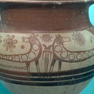 Mykenischer Krater aus Schemischiu bei Aradippu. Mk., CM. 1300-1230 v. Chr.