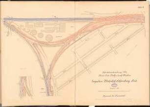 Nord-Süd-Bahn durch Berlin Schinkelwettbewerb 1897: Lageplan Bahnhof Schöneberg. Süd 1:1000