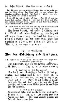 Zweiter Abschnitt. Von der Schöpfung und Vorsehung
