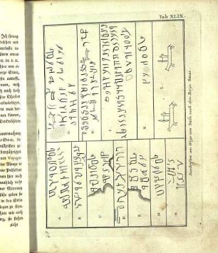 Tab XLIX. Inschriften am Wege von Sués nach dem Berge Sinai.