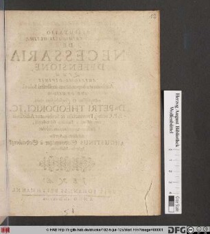 Disputatio Collegii Criminalis Ultima, De Necessaria Defensione