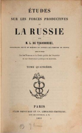 Études sur les forces productives de la Russie, 4